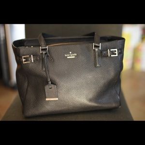 Kate Spade Black Pebbled Leather Satchel Bag